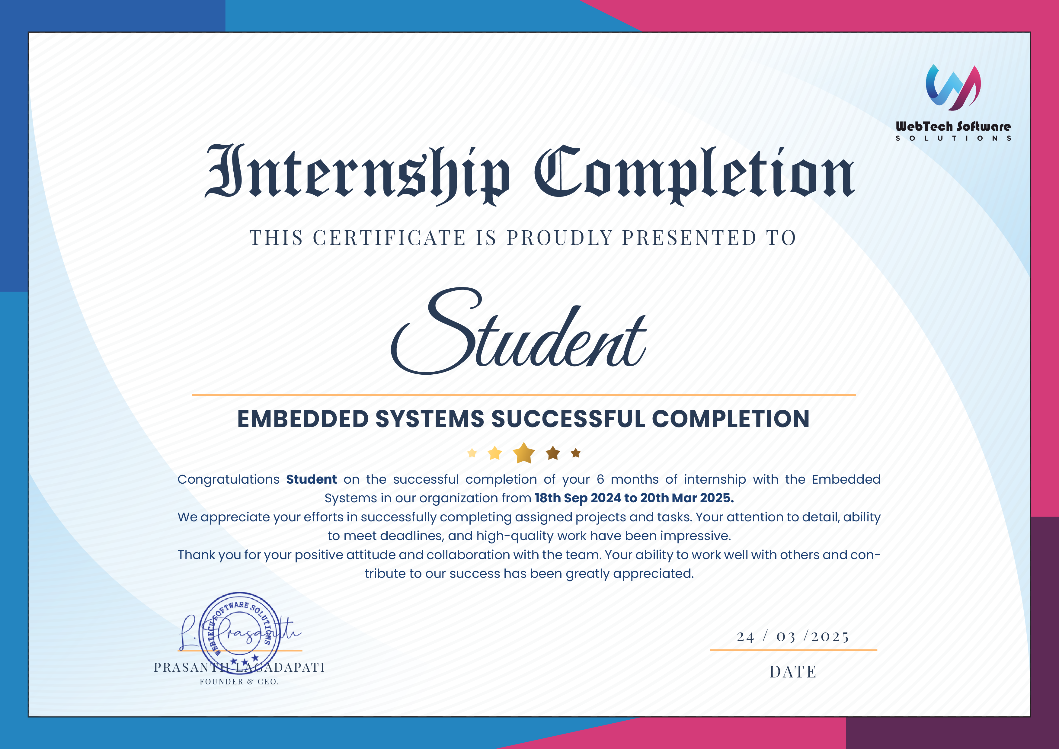 Internship Certificate